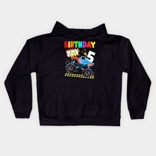 5th Birthday Boy Blaze 5 Year Old Monster Truck Bday Party Kids Hoodie